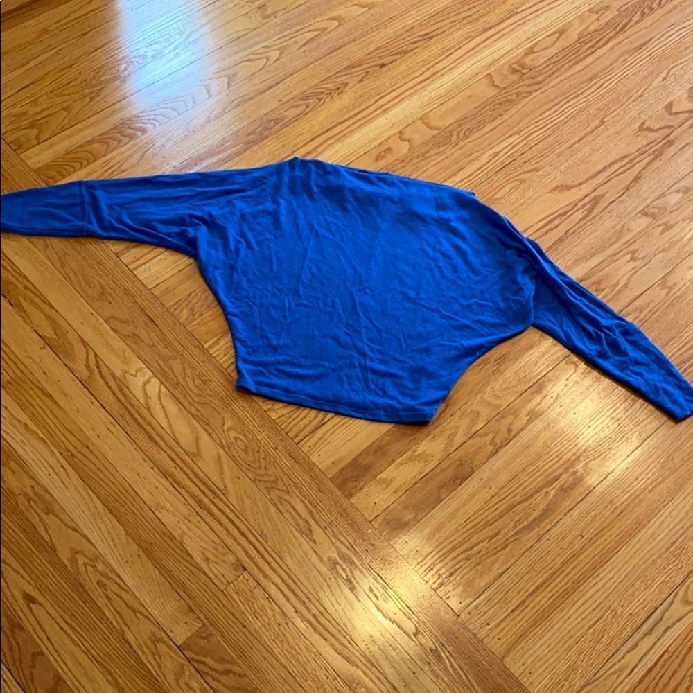 Blue off the shoulder lightweight sweater
